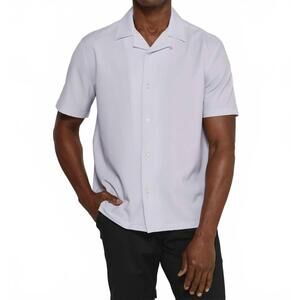 NEW 7DIAMONDS fronzo short sleeve camp shirt in dusty rose